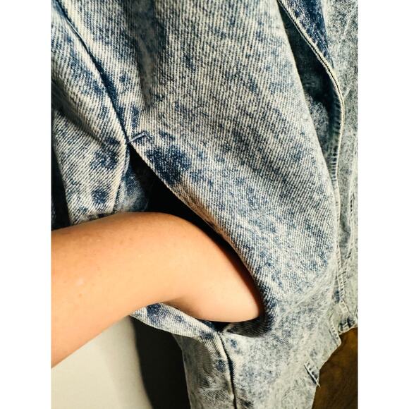 DANIEL Vintage Long Acid Washed Denim Duster Rancher Style Coat Size Medium - Picture 8 of 12